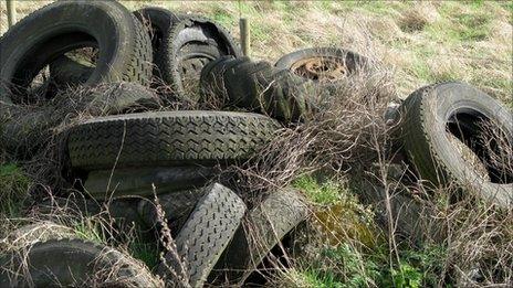 Dumped tyres