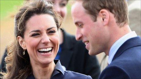 Prince William and his fiancee Kate Middleton