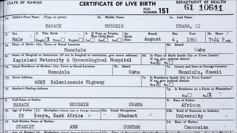 Barack Obama's long form birth certificate