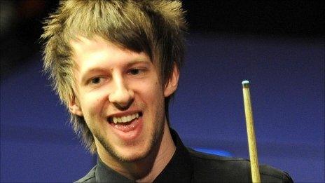 Judd Trump celebrates his win over Graeme Dott