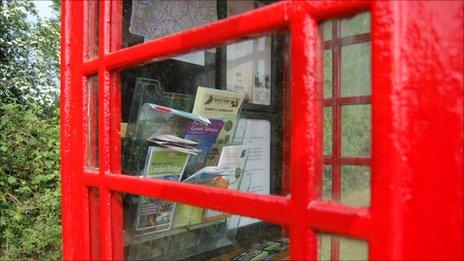 The phone box in Toot Hill converted into a tourist information kiosk