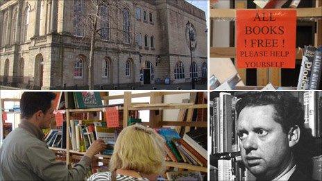 The book give away was held at the Swansea's Dylan Thomas Centre