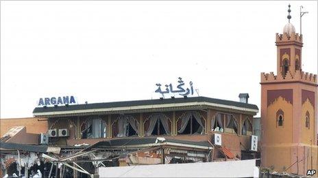 A Marrakesh cafe torn apart by an explosion - 28 April 2011