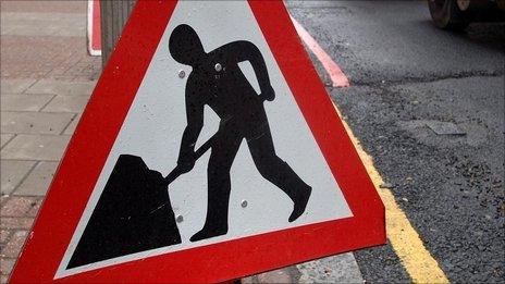 Roadworks sign