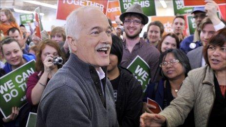 New Democratic Party leader Jack Layton