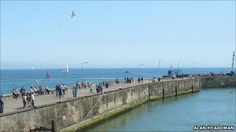 Bridlington harbour wall