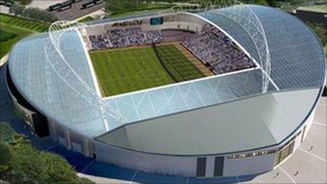 Artist's impression of the Falmer stadium