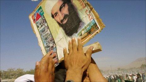 Pro-Taliban supporters rally in support of Bin Laden in Quetta, Pakistan, 1 October 2001