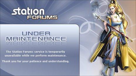 Sony Station forums offline message