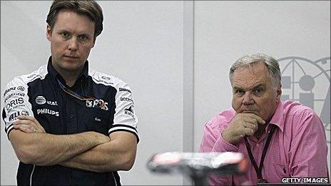 Williams technical director Sam Michael (left) and team co-founder Patrick Head