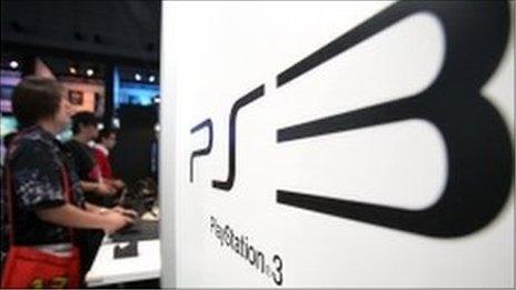 Visitors play games on Sony PlayStation 3