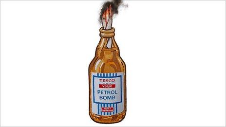 Banksy's petrol bomb image