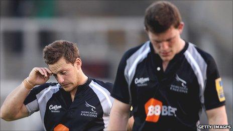 Newcastle's Jimmy Gopperth (left) and Mark Wilson