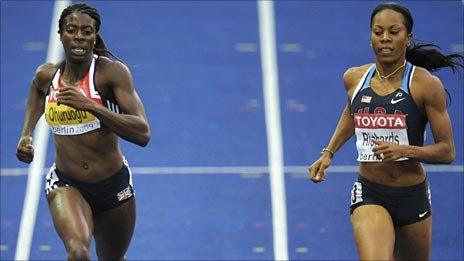 Christine Ohuruogu and Sanya Richards-Ross