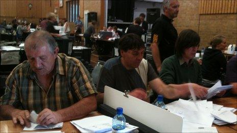 Election counting at South Oxfordshire