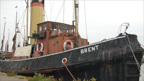 Steam tug 'Brent' moored at Maldon