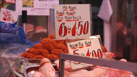 Butcher at Kirkgate market