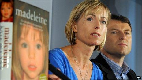 Kate and Gerry McCann with Kate McCann's book about their missing daughter Madeleine