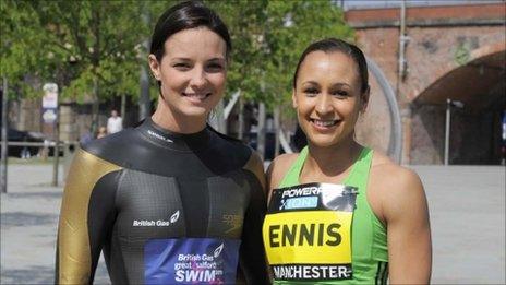 Keri-Anne Payne (left), Jessica Ennis