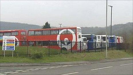 Veolia bus at depot