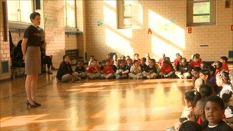 Dream School holding assembly in gym