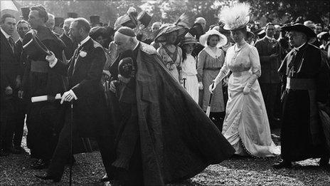 King George V and Queen Mary in Maynooth, Co Kildare during a visit to Ireland in July 1911