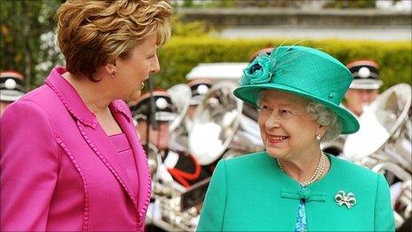 Irish President Mary McAleese and the Queen