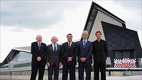 John Surtees, Sir Jackie Stewart, Nigel Mansell, Damon Hill and Jenson Button