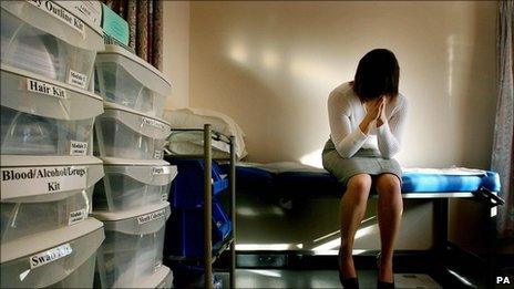 Rape victim (posed by model)