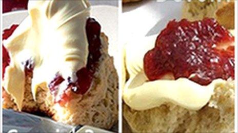 A cream tea served in a Cornish and Devon style