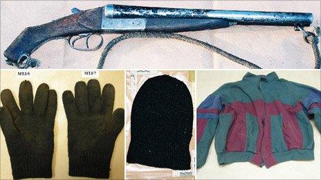 Forensic evidence shown to the jury