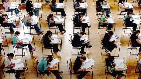 Pupils sitting exams