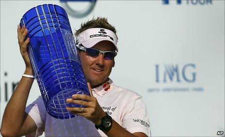 Ian Poulter celebrates