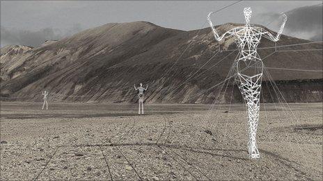 Humanoid pylons ©Choi+Shine Architects, LLC, all rights reserved