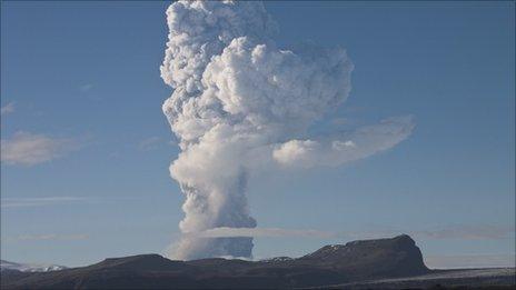 ash cloud from Icelandic volcano