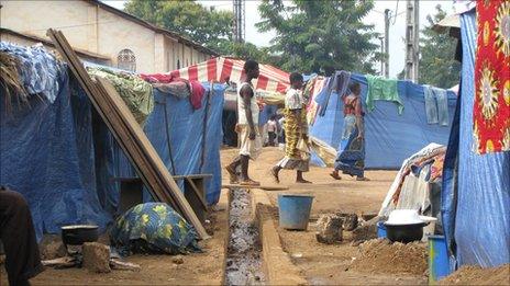 Displaced in the Duekoue camp, home to 25,000 people