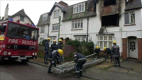 Firefighters in Devon