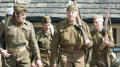 Men dressed as WWII British soldiers