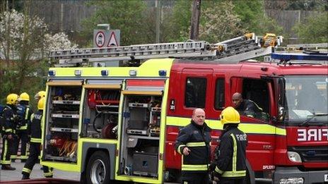 London firefighters attending an incident