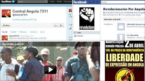 Screengrabs from Angolan activist websites