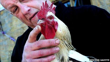 John Newman and his rooster