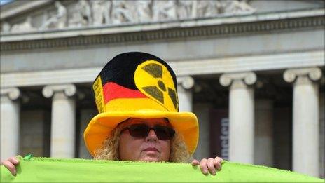 Anti-nuclear protester in Munich, 28 May