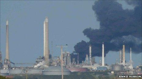 Pembroke Dock smoke cloud - photo by Jennie Robson