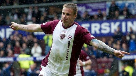 Hearts midfielder Ryan Stevenson