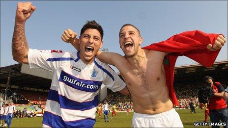 QPR's Moroccan midfielder Adel Taarabt (right)