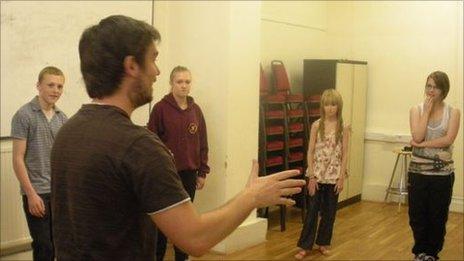 Matthew Rhys leads one of the classes at the Sir Anthony Hopkins Performance academy