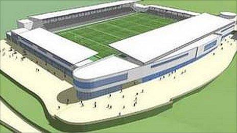 Artists' impression of Stadium for Cornwall