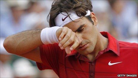 Roger Federer at the French Open