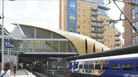 Planned new entrance at Leeds station