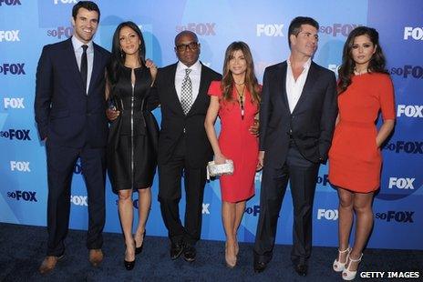 Simon Jones, Nicole Scherzinger, L.A. Reid, Paula Abdul, Simon Cowell and Cheryl Cole